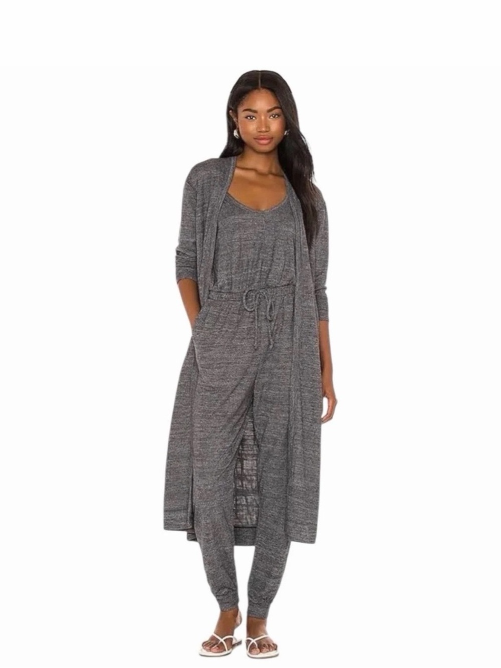 ⚡️Free People Beach Bi-Coastal Open Front Duster Cardigan - Charcoal Grey